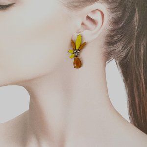 J CREW RHINESTONE DANGLE PIERCED EARRINGS